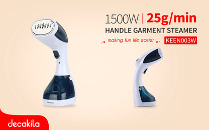 Portable Handheld Handle Garment Steamer 1500W with Flat Brush & Water Cup