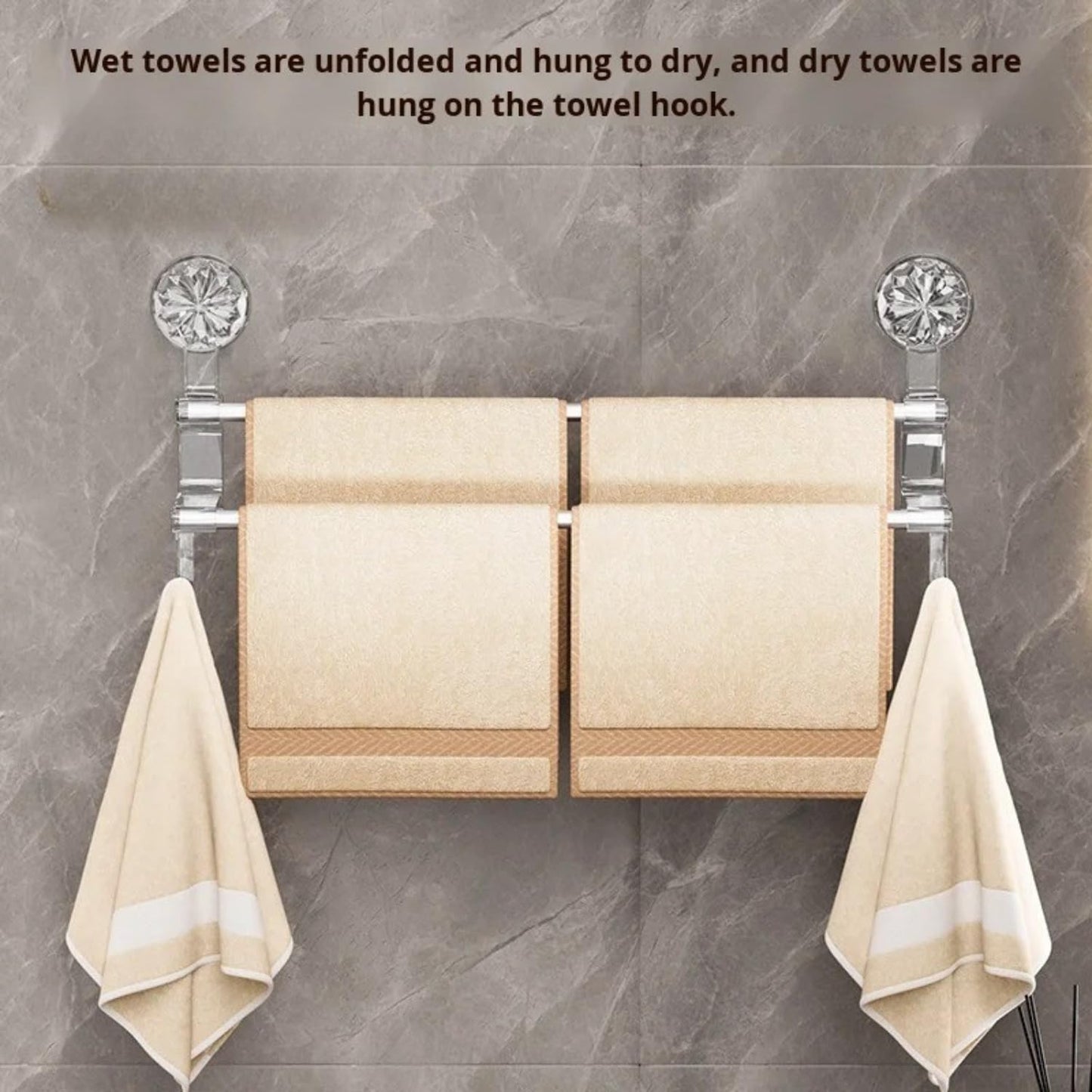 No-Drill Bathroom Towel Rack