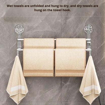 No-Drill Bathroom Towel Rack