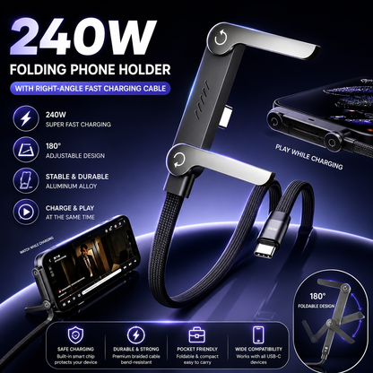2-in-1 Invisible Holder Charger Cable⚡240w super fast charging