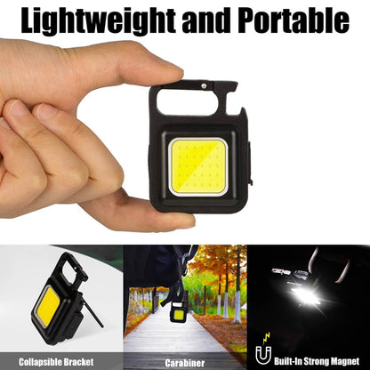 LED USB Rechargeable Mini Keychain Flashlight & Bottle Opener