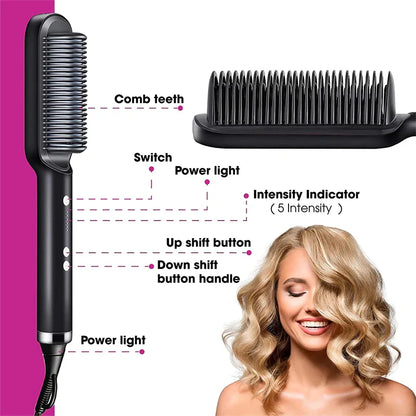 Hair Straightener + Curler Comb