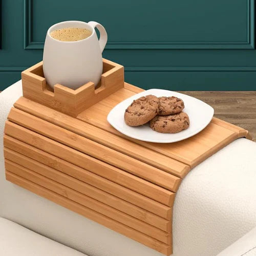 Bamboo Wood Couch Cup Holder