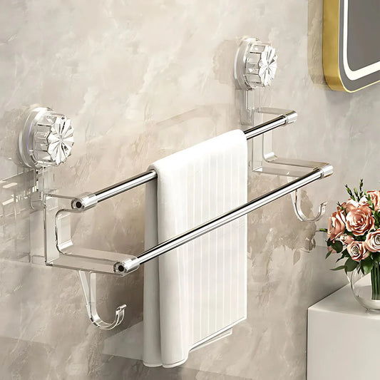 No-Drill Bathroom Towel Rack